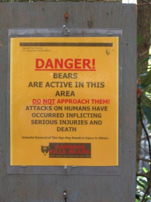 bear warning sign