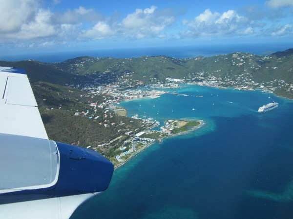 A view of Road Town from the air