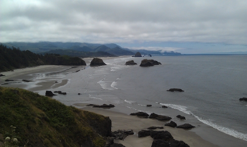 View toward Haystack Rock from Cape Meares