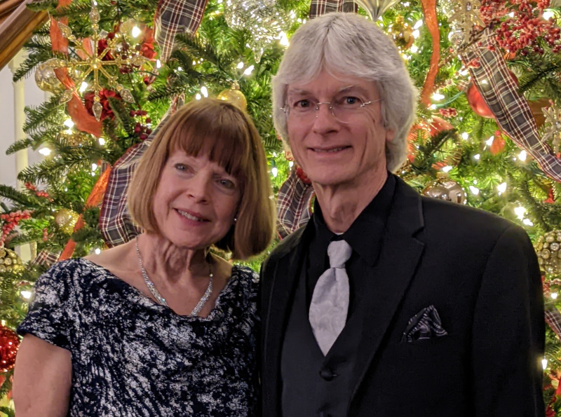 Kathy and Steve at Nate and Perry's wedding, December 2022