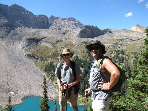 Steve and Craig look over Lower Blue Lake