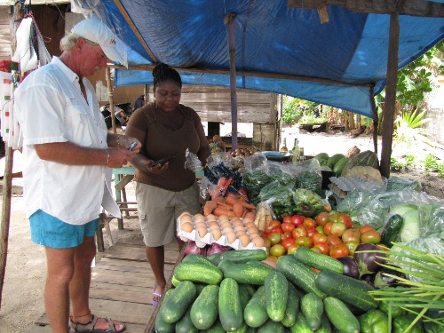 A vegetable stand in Bequia