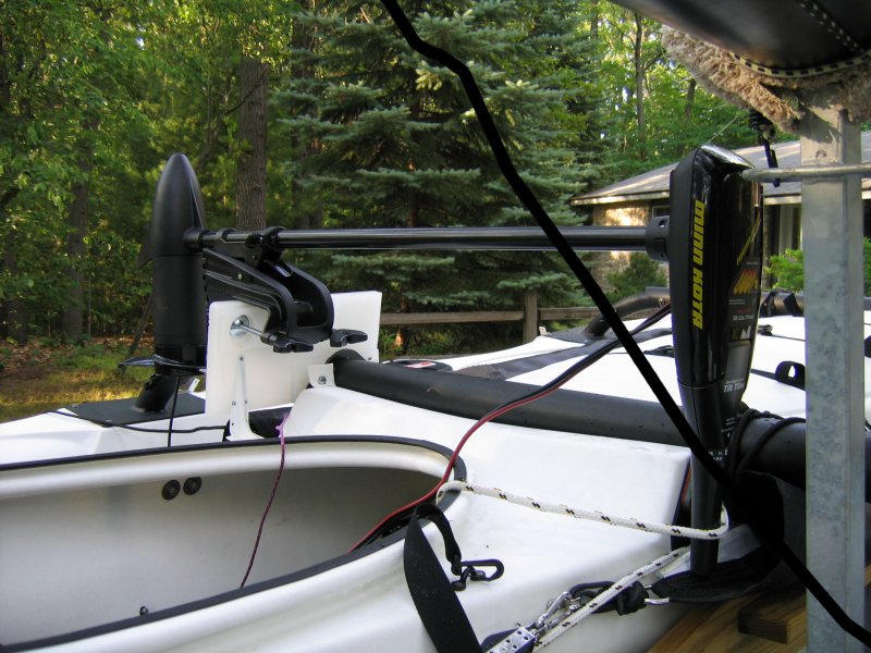 motor stowed in front of cockpit