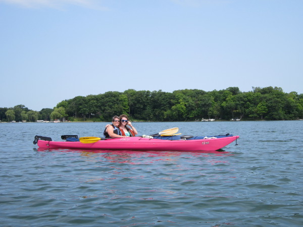 Dee and McKinley kayaking